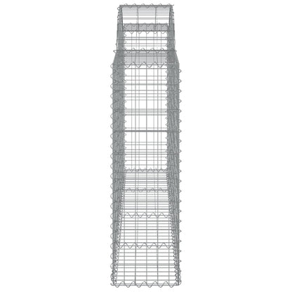vidaXL Arched Gabion Baskets 15 pcs 200x30x100/120 cm Galvanised Iron