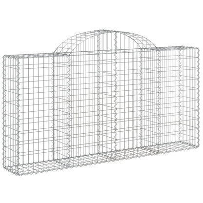 vidaXL Arched Gabion Baskets 18 pcs 200x30x100/120 cm Galvanised Iron