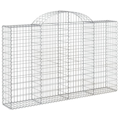 vidaXL Arched Gabion Baskets 2 pcs 200x30x120/140 cm Galvanised Iron