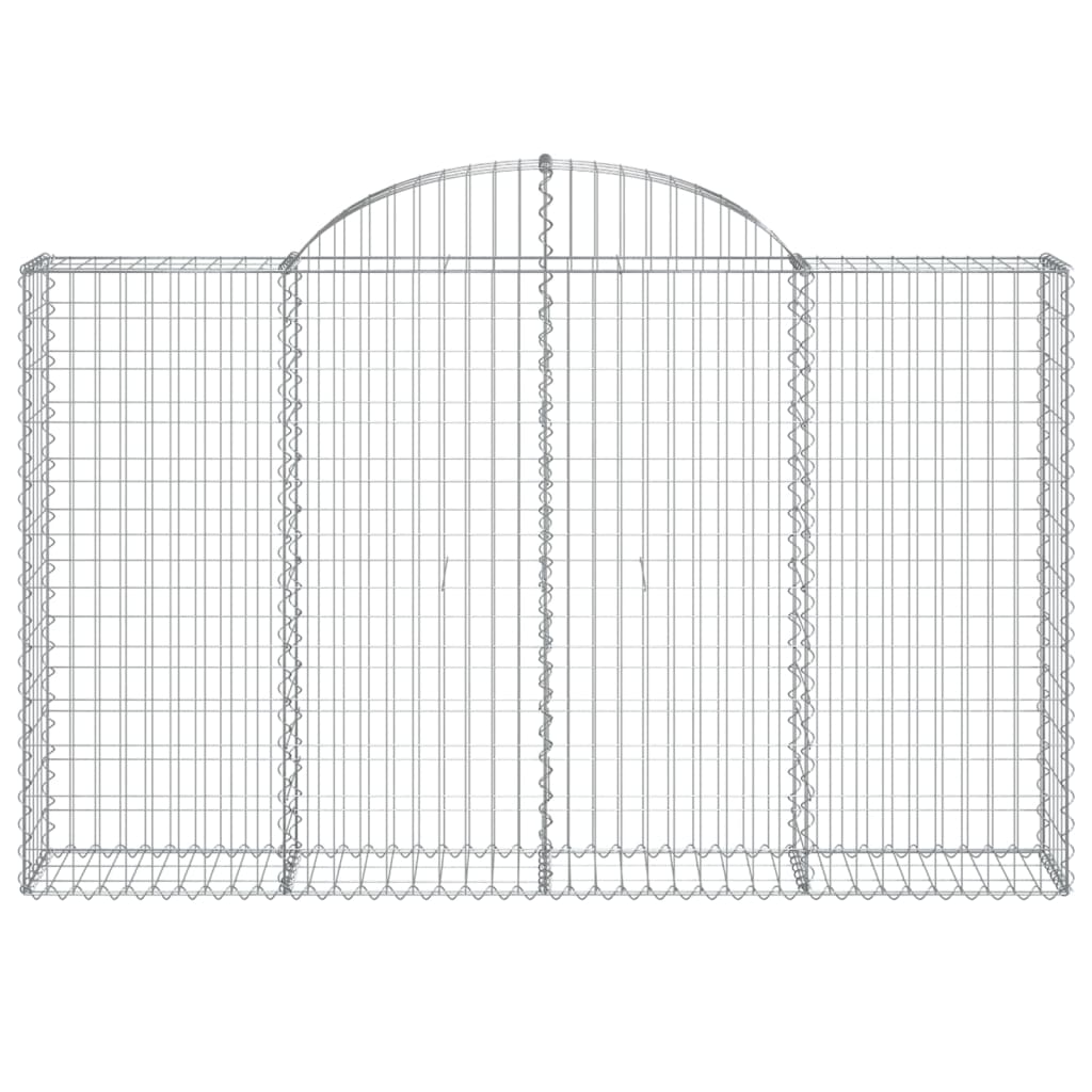 vidaXL Arched Gabion Baskets 2 pcs 200x30x120/140 cm Galvanised Iron