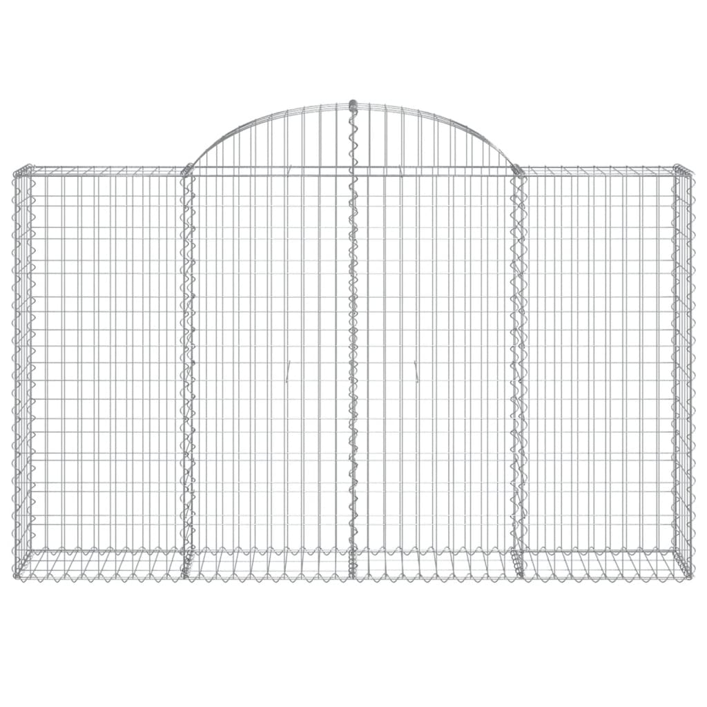 vidaXL Arched Gabion Baskets 4 pcs 200x30x120/140 cm Galvanised Iron