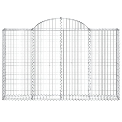 vidaXL Arched Gabion Baskets 4 pcs 200x30x120/140 cm Galvanised Iron