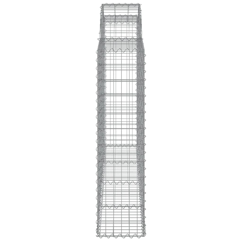 vidaXL Arched Gabion Baskets 4 pcs 200x30x120/140 cm Galvanised Iron