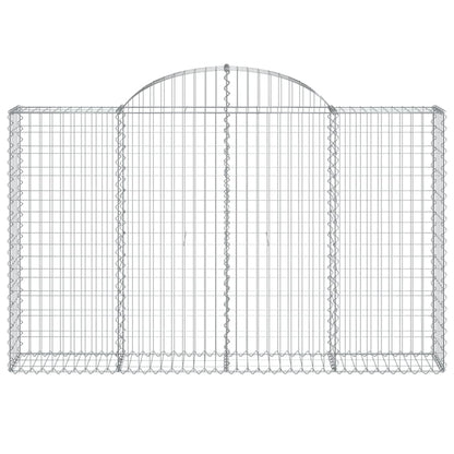vidaXL Arched Gabion Baskets 8 pcs 200x30x120/140 cm Galvanised Iron