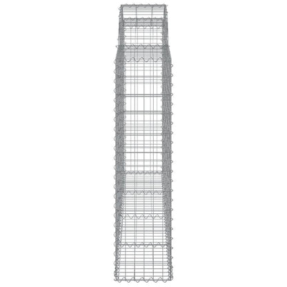 vidaXL Arched Gabion Baskets 8 pcs 200x30x120/140 cm Galvanised Iron