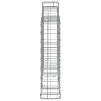 vidaXL Arched Gabion Baskets 11 pcs 200x30x120/140 cm Galvanised Iron