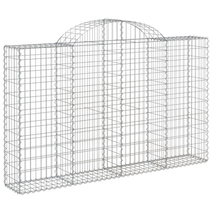 vidaXL Arched Gabion Baskets 12 pcs 200x30x120/140 cm Galvanised Iron
