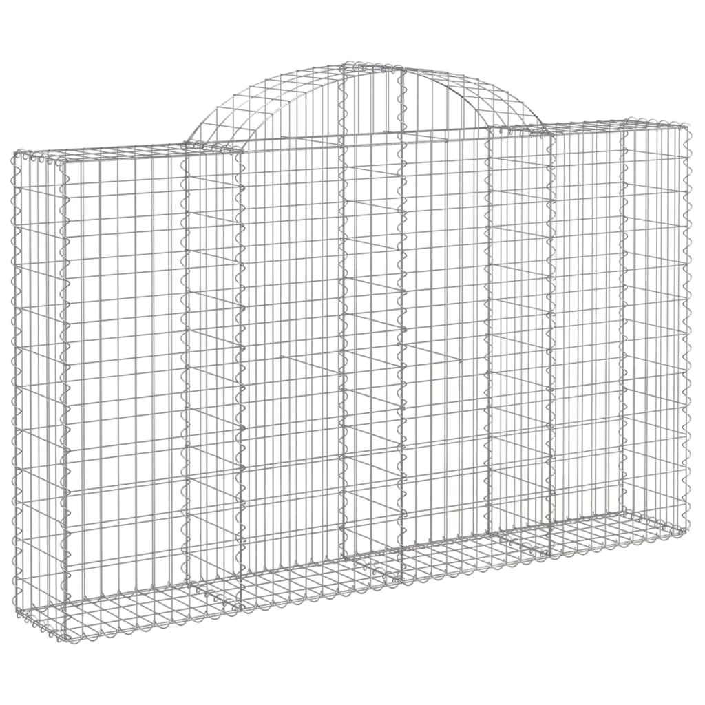 vidaXL Arched Gabion Baskets 13 pcs 200x30x120/140 cm Galvanised Iron