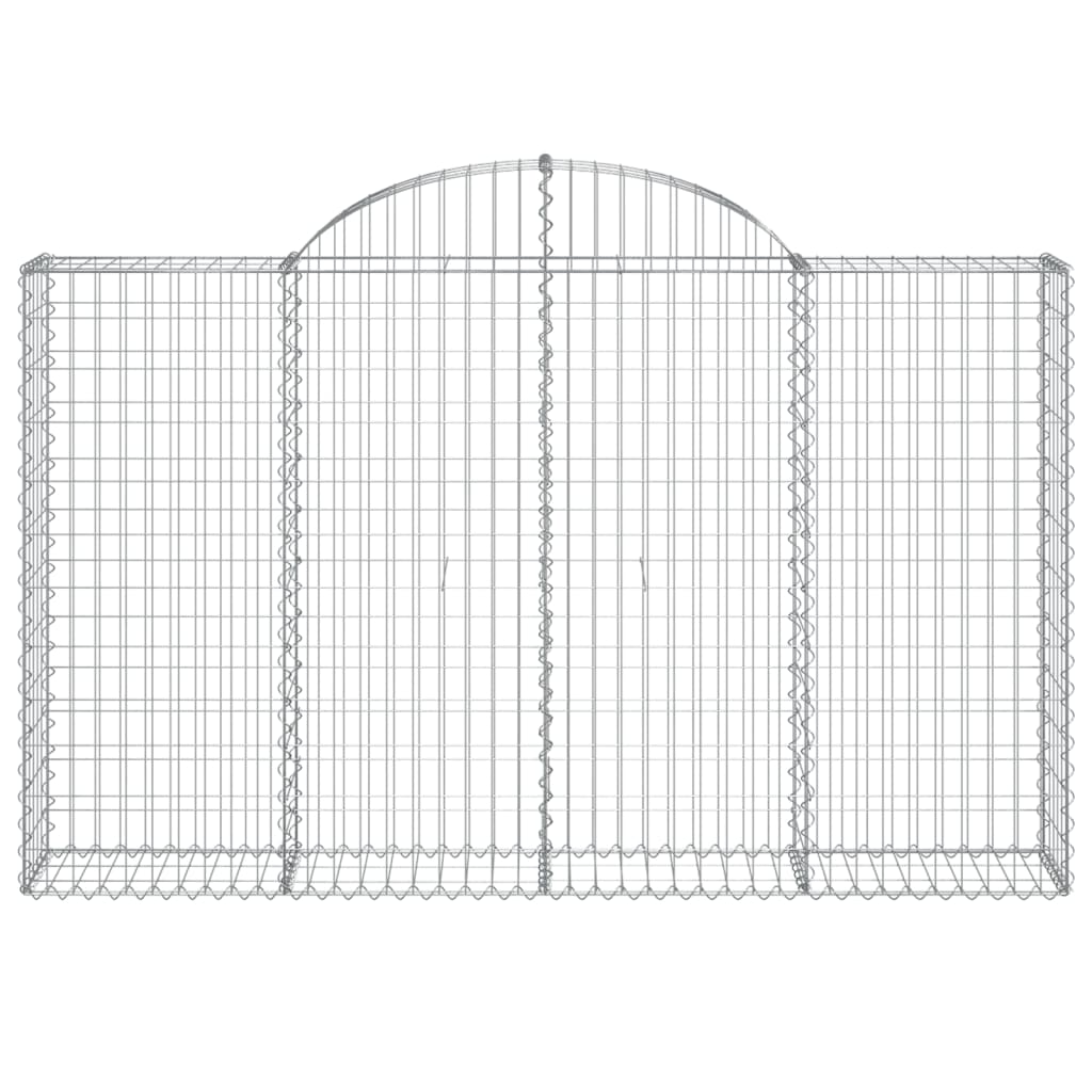 vidaXL Arched Gabion Baskets 13 pcs 200x30x120/140 cm Galvanised Iron