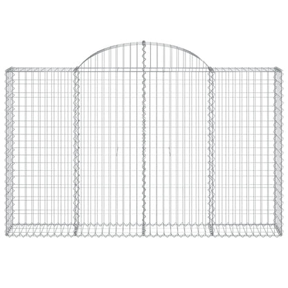vidaXL Arched Gabion Baskets 13 pcs 200x30x120/140 cm Galvanised Iron