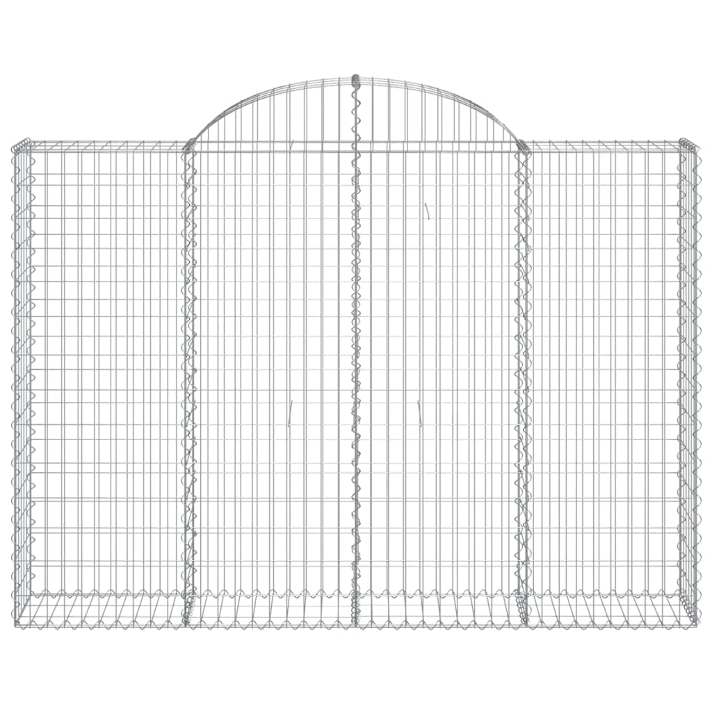 vidaXL Arched Gabion Baskets 7 pcs 200x30x140/160 cm Galvanised Iron
