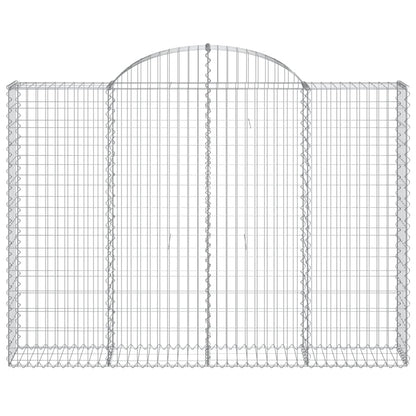 vidaXL Arched Gabion Baskets 7 pcs 200x30x140/160 cm Galvanised Iron