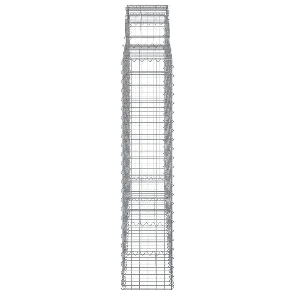 vidaXL Arched Gabion Baskets 8 pcs 200x30x140/160 cm Galvanised Iron