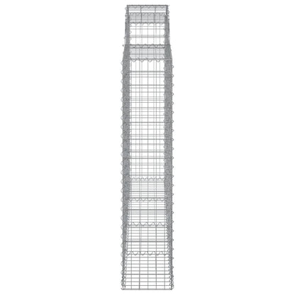 vidaXL Arched Gabion Baskets 8 pcs 200x30x140/160 cm Galvanised Iron