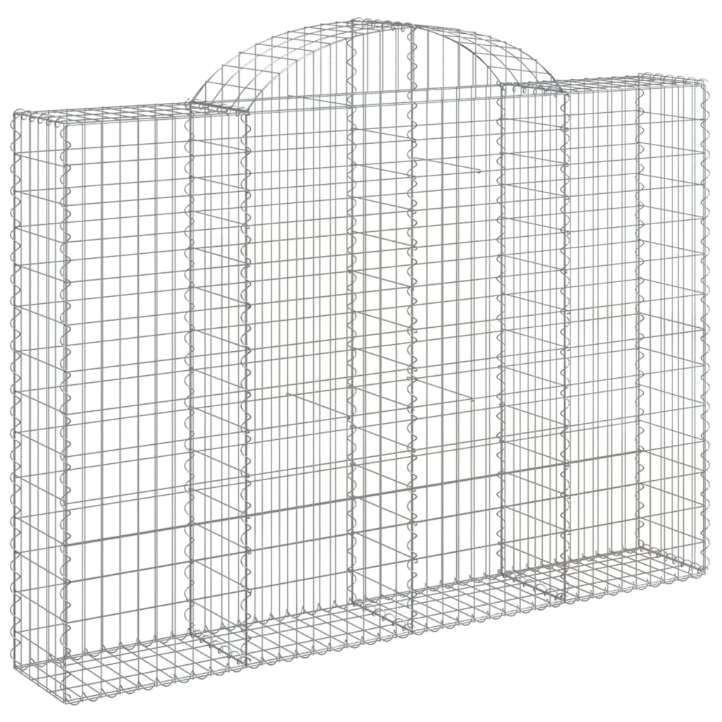 vidaXL Arched Gabion Baskets 10 pcs 200x30x140/160 cm Galvanised Iron