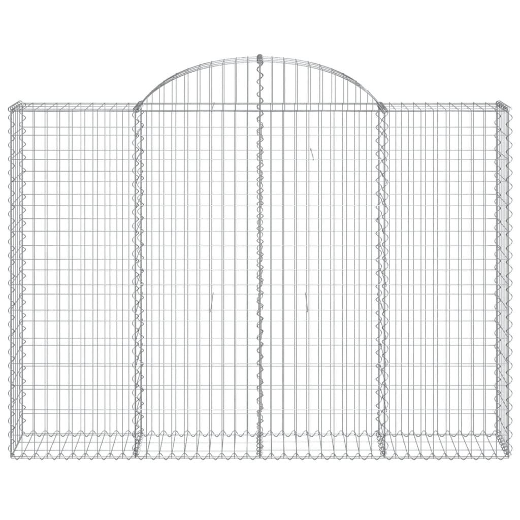 vidaXL Arched Gabion Baskets 10 pcs 200x30x140/160 cm Galvanised Iron