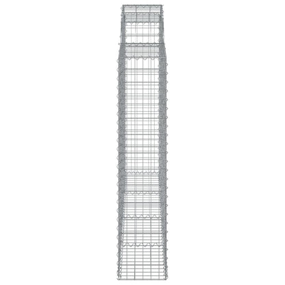 vidaXL Arched Gabion Baskets 12 pcs 200x30x140/160 cm Galvanised Iron