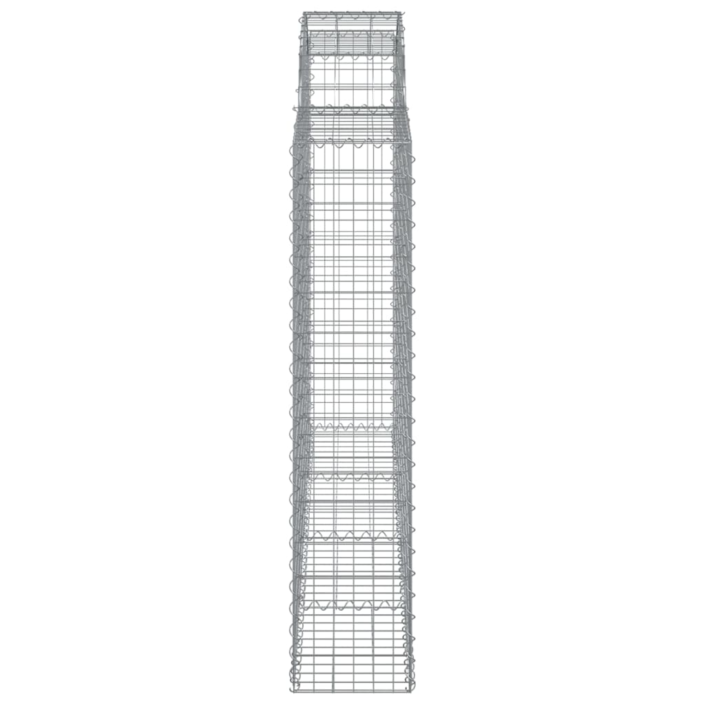 vidaXL Arched Gabion Baskets 18 pcs 200x30x140/160 cm Galvanised Iron
