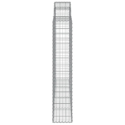 vidaXL Arched Gabion Baskets 2 pcs 200x30x160/180 cm Galvanised Iron