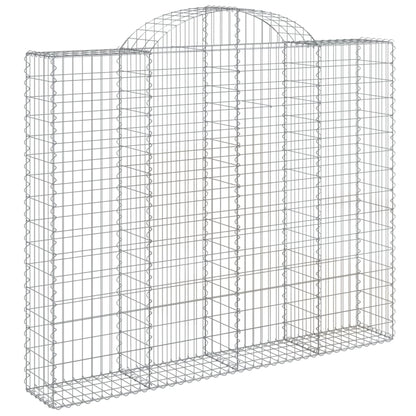 vidaXL Arched Gabion Baskets 4 pcs 200x30x160/180 cm Galvanised Iron
