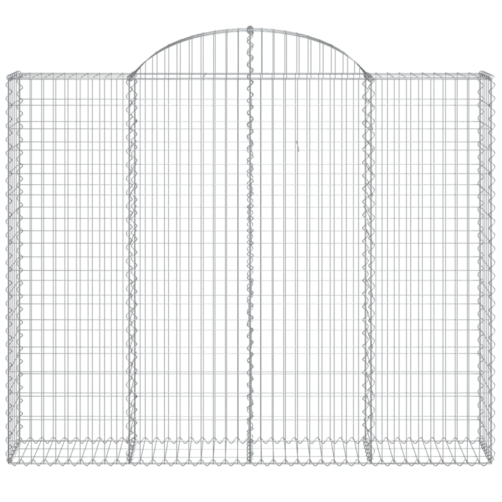 vidaXL Arched Gabion Baskets 4 pcs 200x30x160/180 cm Galvanised Iron