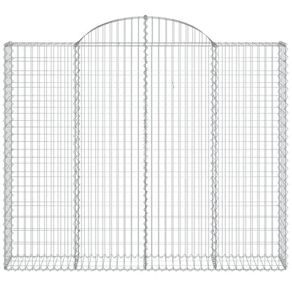 vidaXL Arched Gabion Baskets 4 pcs 200x30x160/180 cm Galvanised Iron