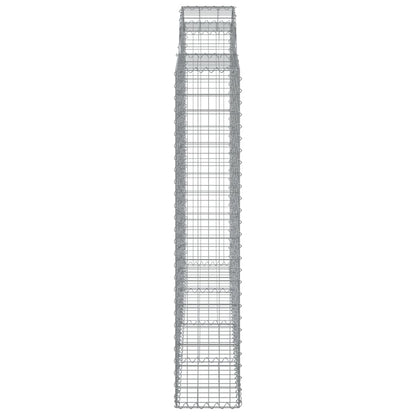 vidaXL Arched Gabion Baskets 4 pcs 200x30x160/180 cm Galvanised Iron