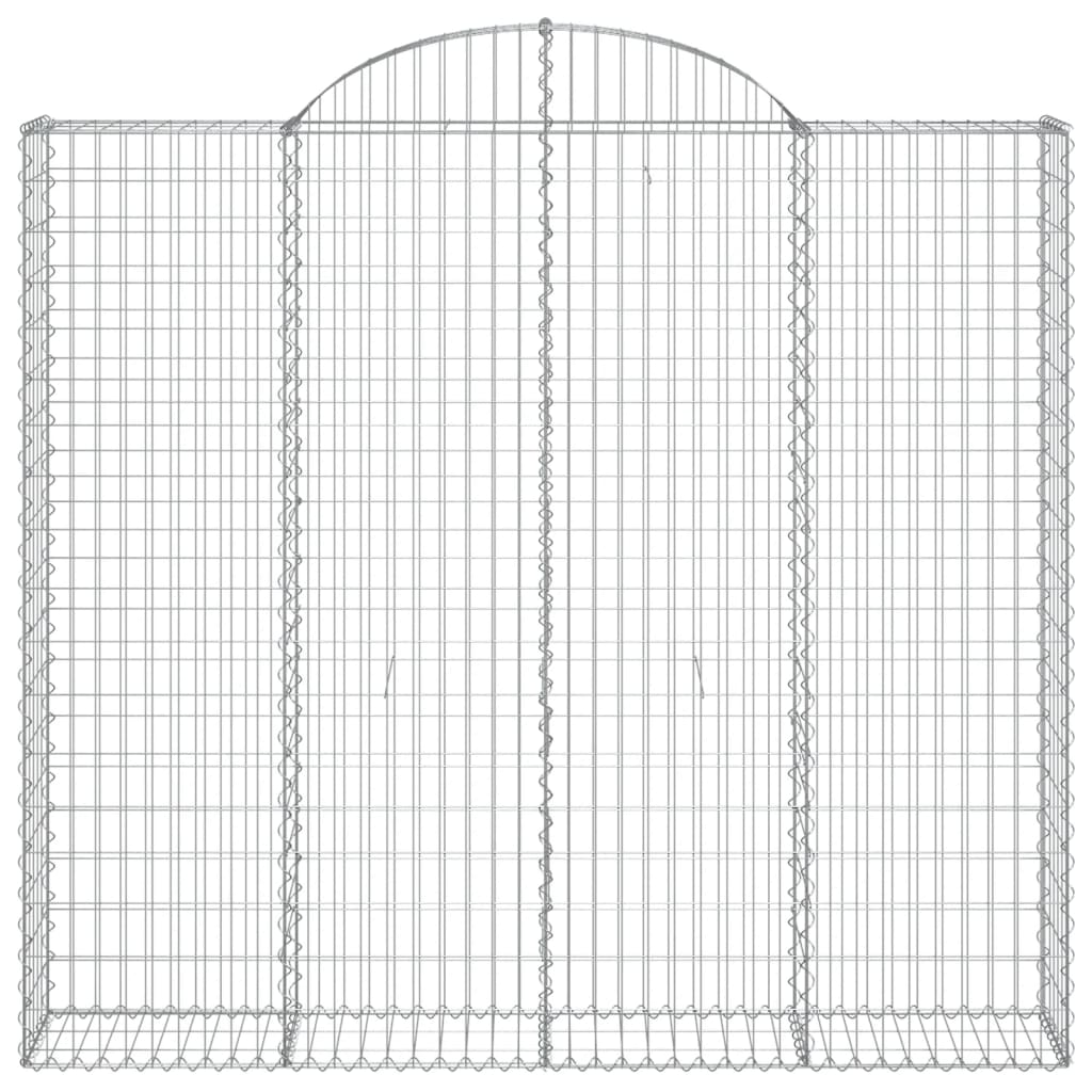 vidaXL Arched Gabion Baskets 2 pcs 200x30x180/200 cm Galvanised Iron