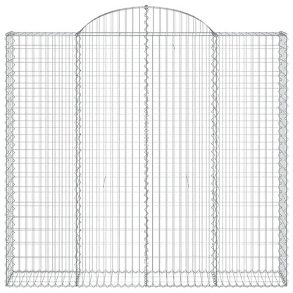 vidaXL Arched Gabion Baskets 2 pcs 200x30x180/200 cm Galvanised Iron