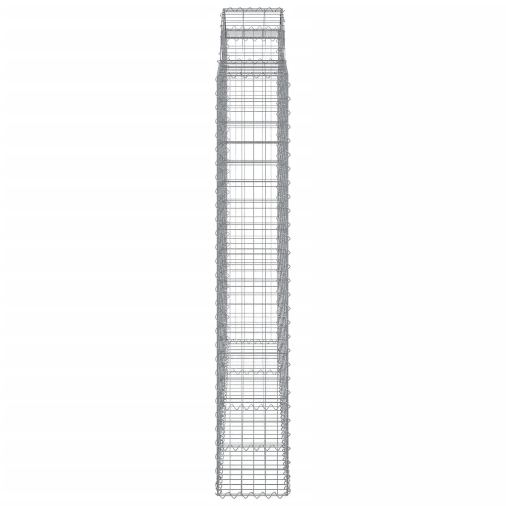 vidaXL Arched Gabion Baskets 2 pcs 200x30x180/200 cm Galvanised Iron