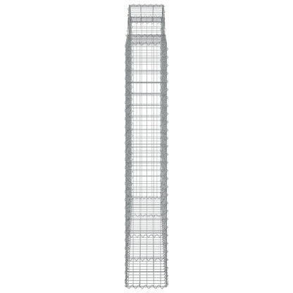 vidaXL Arched Gabion Baskets 3 pcs 200x30x180/200 cm Galvanised Iron