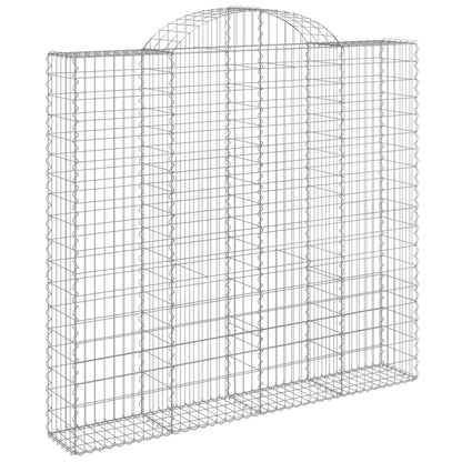 vidaXL Arched Gabion Baskets 4 pcs 200x30x180/200 cm Galvanised Iron