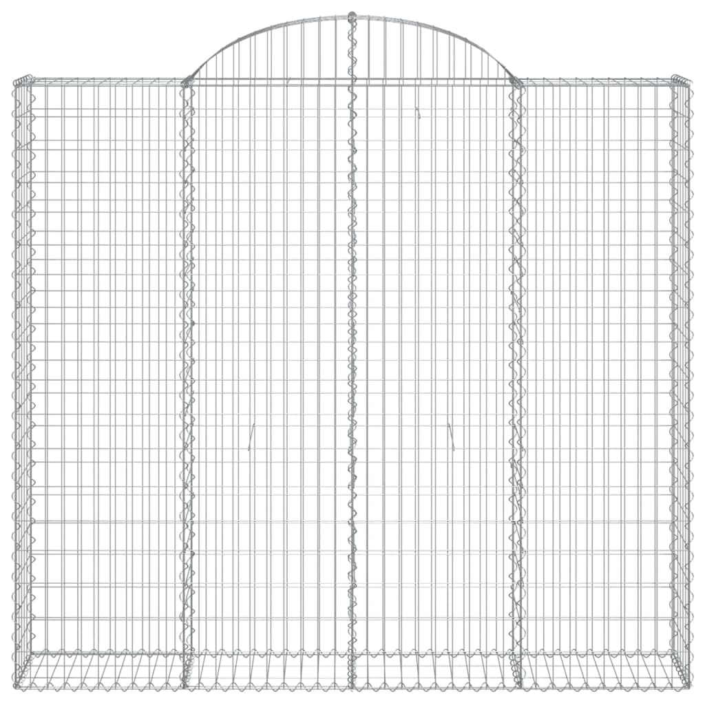 vidaXL Arched Gabion Baskets 7 pcs 200x30x180/200 cm Galvanised Iron