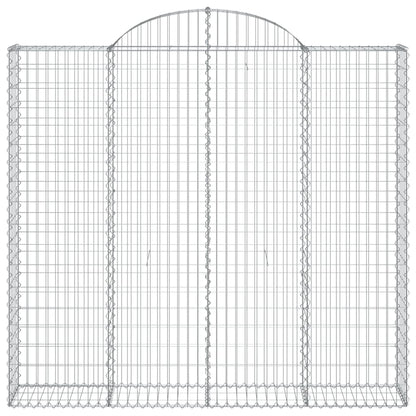 vidaXL Arched Gabion Baskets 7 pcs 200x30x180/200 cm Galvanised Iron