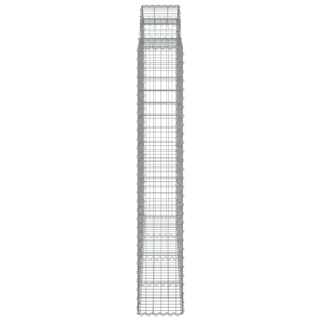 vidaXL Arched Gabion Baskets 7 pcs 200x30x180/200 cm Galvanised Iron