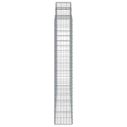 vidaXL Arched Gabion Baskets 7 pcs 200x30x180/200 cm Galvanised Iron