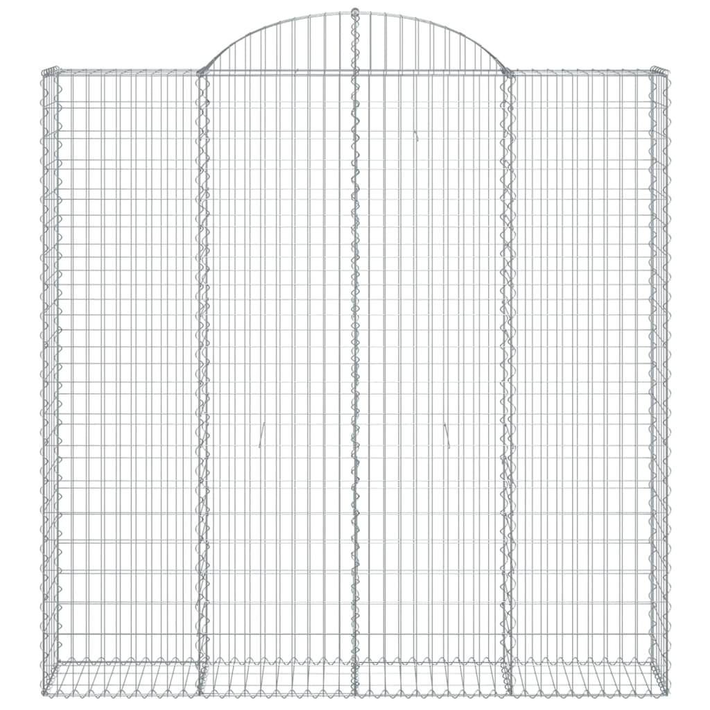 vidaXL Arched Gabion Baskets 4 pcs 200x30x200/220 cm Galvanised Iron