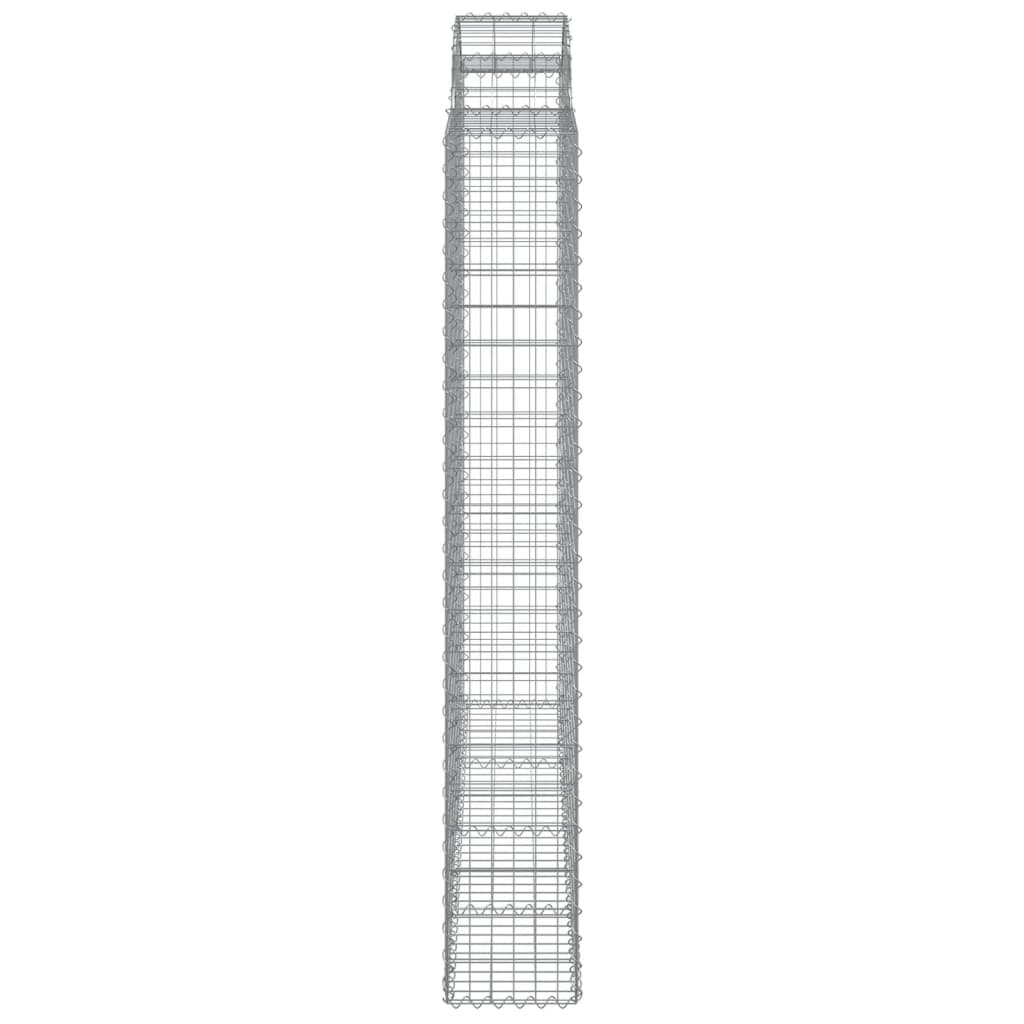 vidaXL Arched Gabion Baskets 4 pcs 200x30x200/220 cm Galvanised Iron