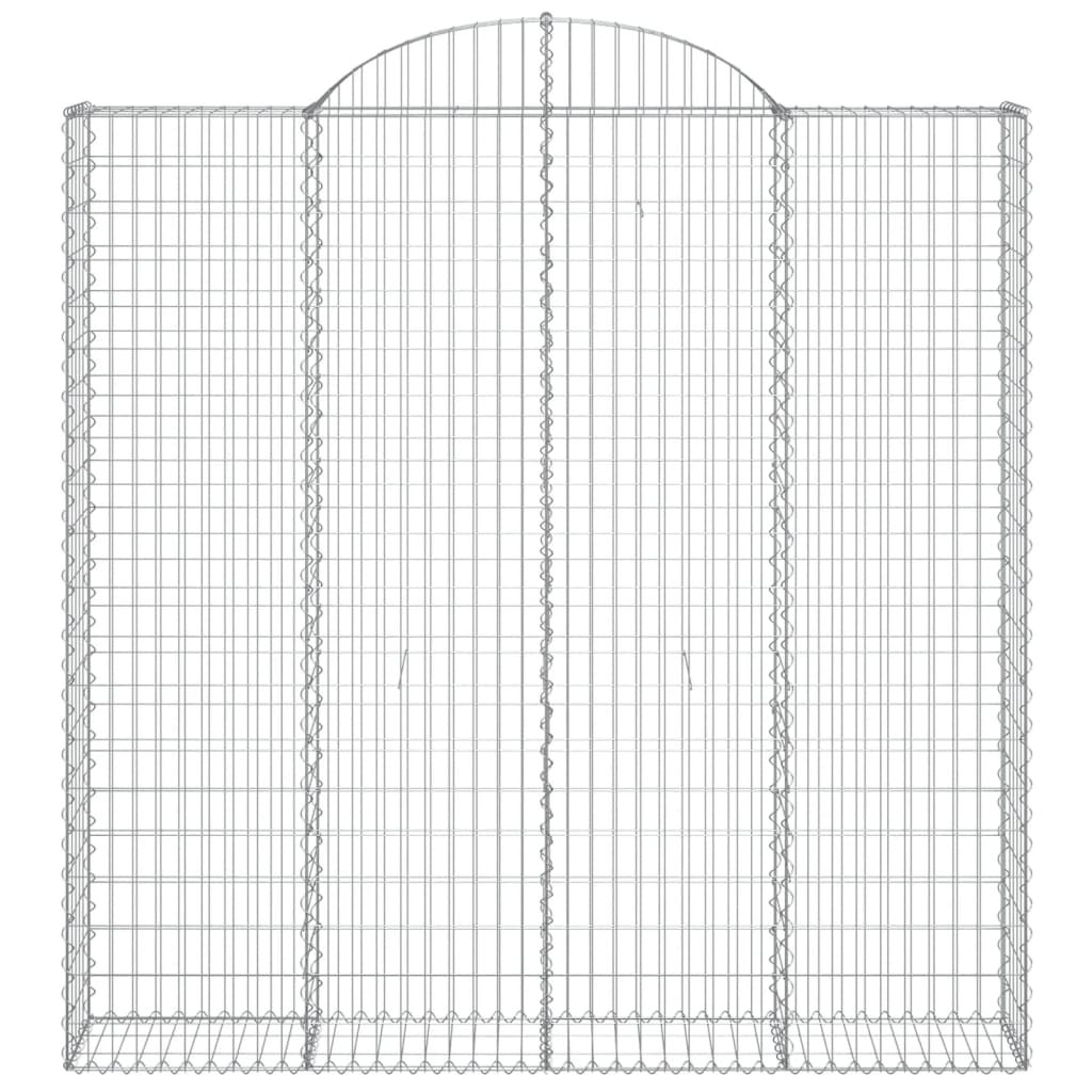 vidaXL Arched Gabion Baskets 7 pcs 200x30x200/220 cm Galvanised Iron