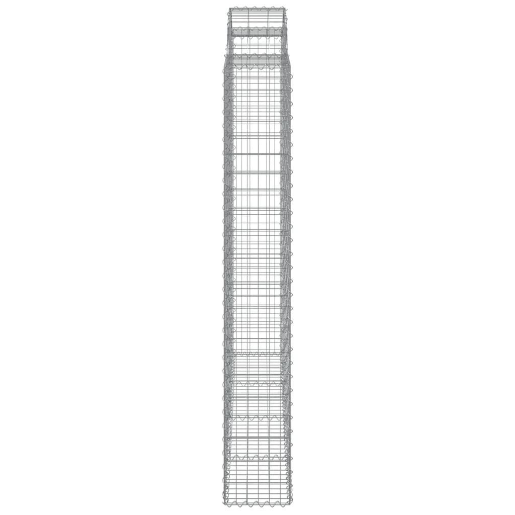 vidaXL Arched Gabion Baskets 7 pcs 200x30x200/220 cm Galvanised Iron