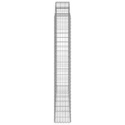 vidaXL Arched Gabion Baskets 7 pcs 200x30x200/220 cm Galvanised Iron