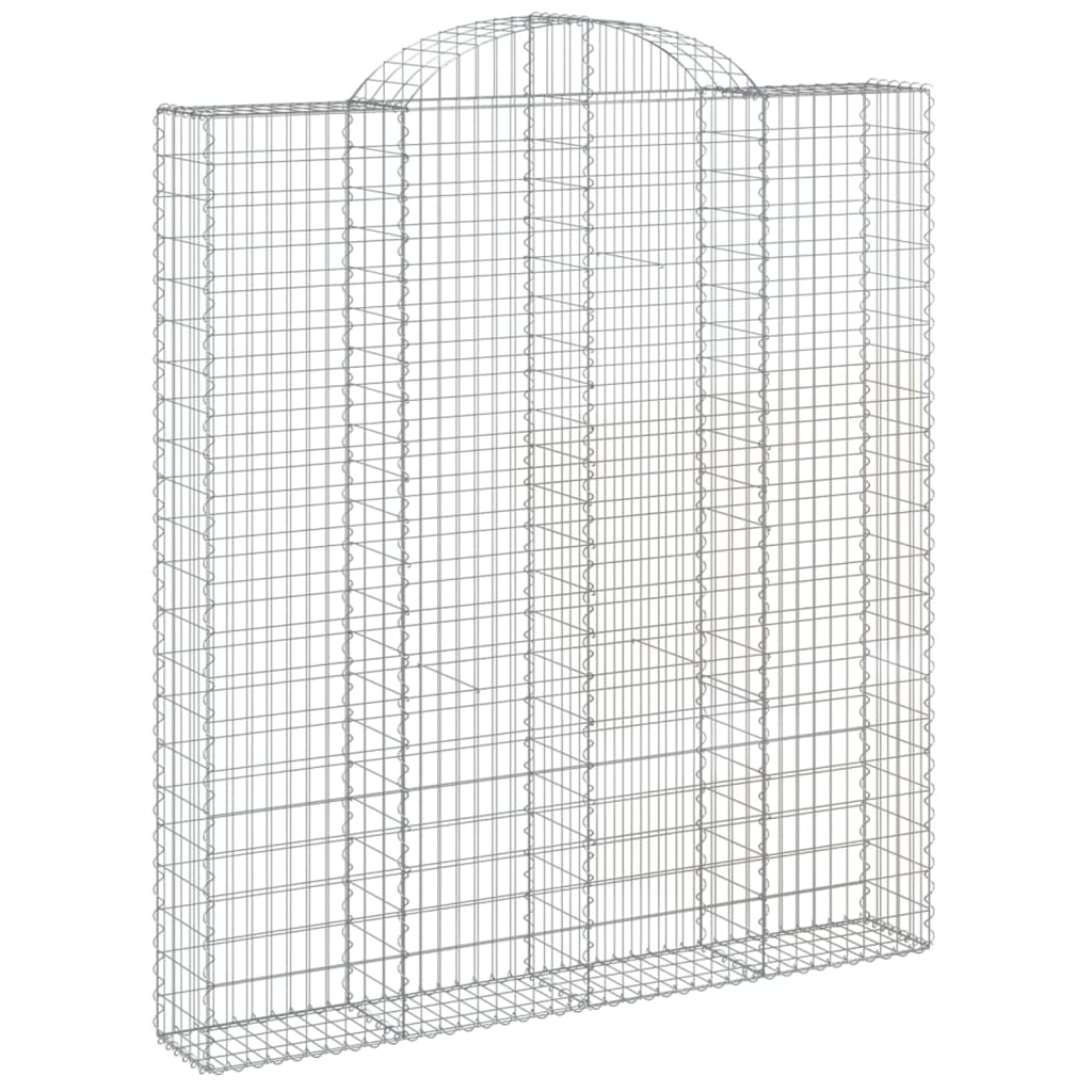 vidaXL Arched Gabion Baskets 5 pcs 200x30x220/240 cm Galvanised Iron