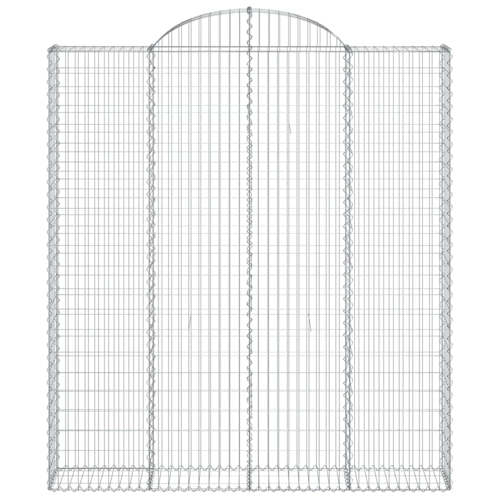 vidaXL Arched Gabion Baskets 5 pcs 200x30x220/240 cm Galvanised Iron