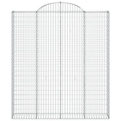 vidaXL Arched Gabion Baskets 7 pcs 200x30x220/240 cm Galvanised Iron
