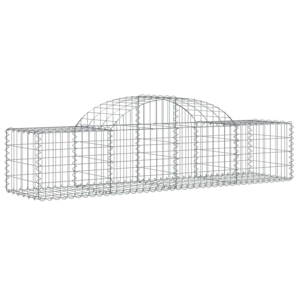 vidaXL Arched Gabion Baskets 2 pcs 200x50x40/60 cm Galvanised Iron