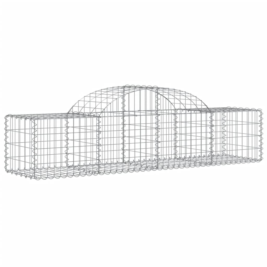 vidaXL Arched Gabion Baskets 3 pcs 200x50x40/60 cm Galvanised Iron