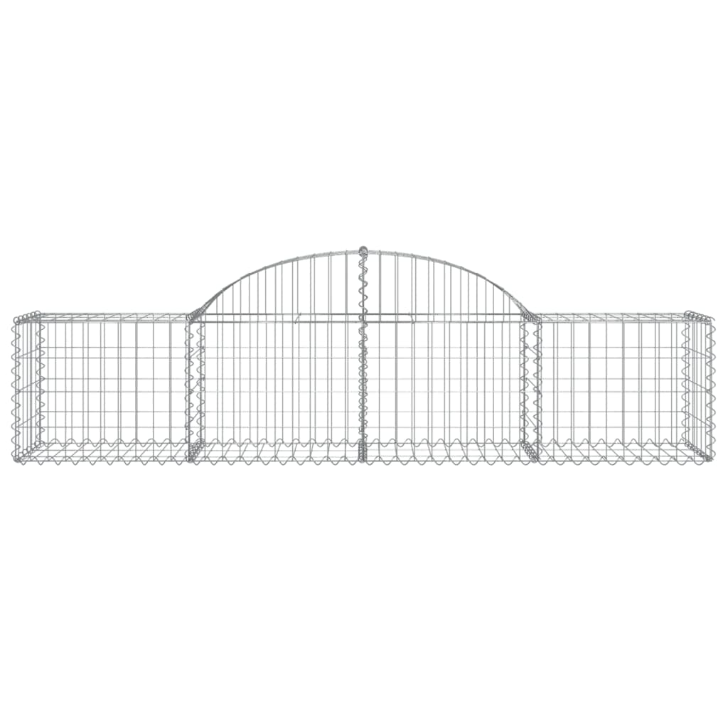 vidaXL Arched Gabion Baskets 3 pcs 200x50x40/60 cm Galvanised Iron