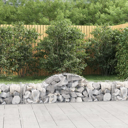 vidaXL Arched Gabion Baskets 3 pcs 200x50x40/60 cm Galvanised Iron