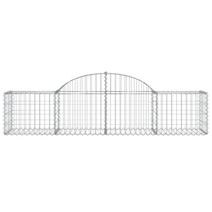 vidaXL Arched Gabion Baskets 4 pcs 200x50x40/60 cm Galvanised Iron