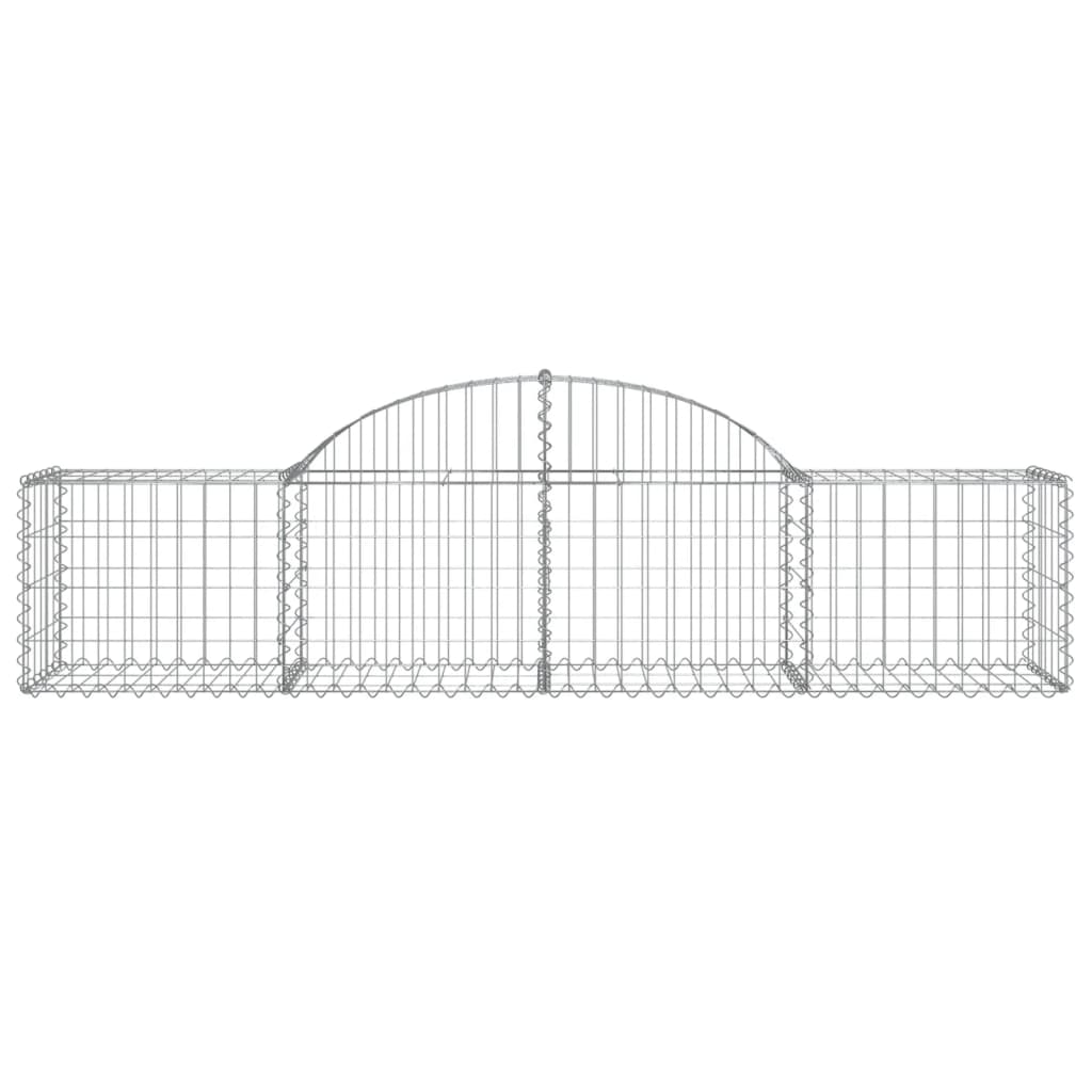 vidaXL Arched Gabion Baskets 8 pcs 200x50x40/60 cm Galvanised Iron